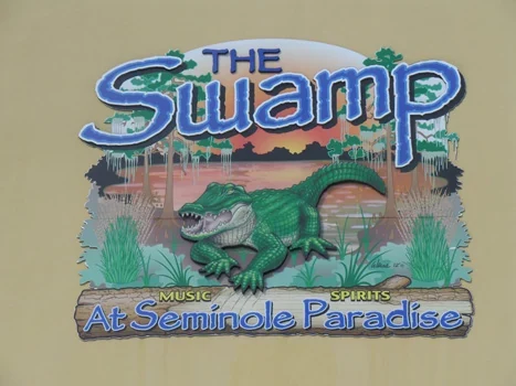 Decorative sign for The Swamp at Seminole Paradise